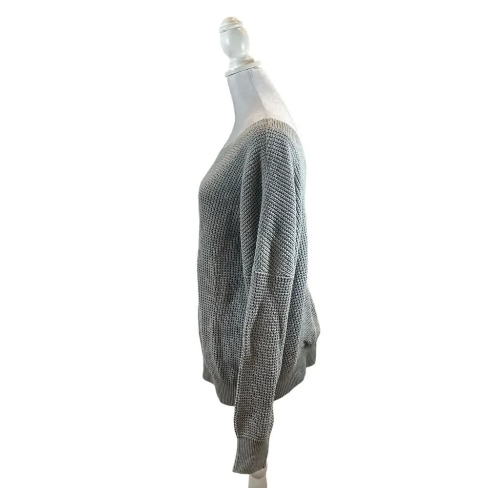 Ladies Grey Cross Back Hollowed-Out Sweater Size XL‎